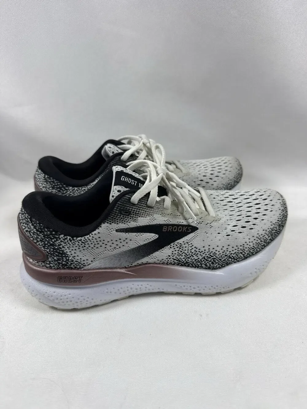 Brooks Ghost 16 Women’s Running Shoes White Black Rose US 7.5 EU 38.5